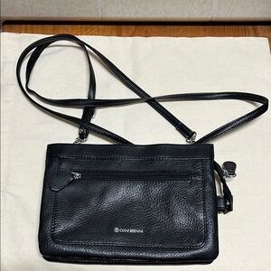 Giani Bernini Black Crossbody / belt bag Genuine leather with Adjustable Strap